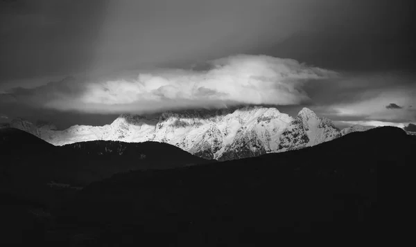 First snow on Mount Triglav in the Julian Alps — Stock Photo, Image