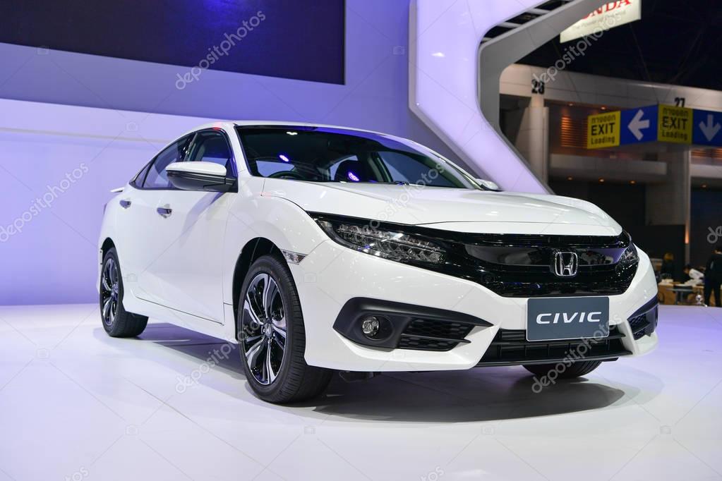 NONTHABURI - NOVEMBER 30:  Honda Civic car on display at Thailand International Motor Expo 2016 on November 30, 2016 in Nonthaburi, Thailand.