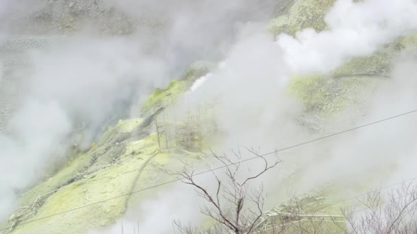 Dalen vulkaniska av Owakudani, Hakone, Japan. — Stockvideo