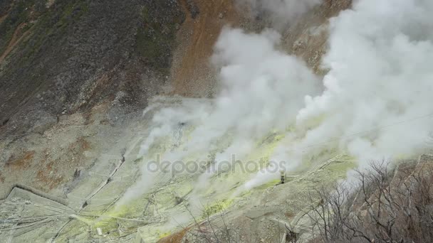 Vallei vulkanische van Owakudani, Hakone, Japan. — Stockvideo