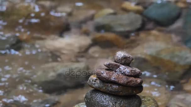 Drop water on rock. — Stock Video