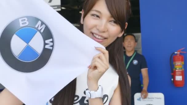 Race Queen of Japan in The 2015 Autobacs Super GT Series — Stock Video