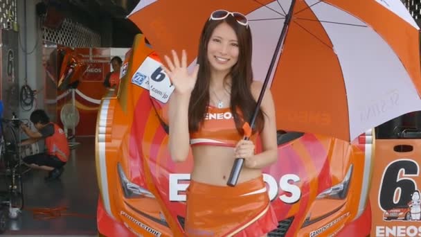 Rennkönigin von Japan in der autobacs super gt-Serie 2015 — Stockvideo