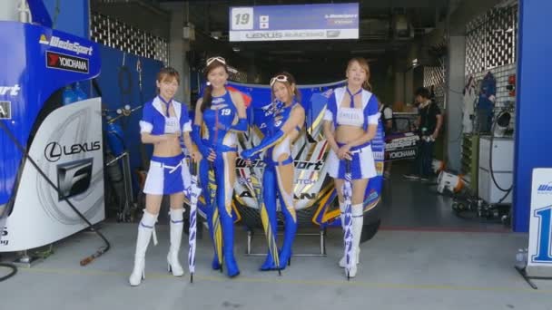 Reina de la Carrera de Japón en la Serie Autobacs Super GT 2015 — Vídeo de stock