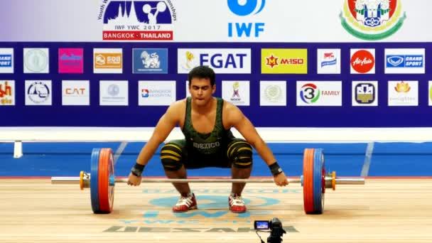 Міжнародної Федерації (Iwf) молоді світовий чемпіонат з важкої атлетики 2017 — стокове відео