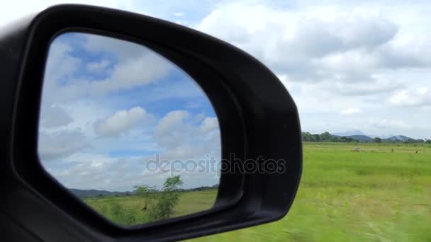 Carro espelho lateral . — Vídeo de Stock
