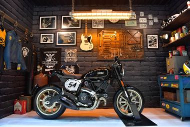 Ducati Scrambler motosiklet Bangkok uluslararası Tayland mo