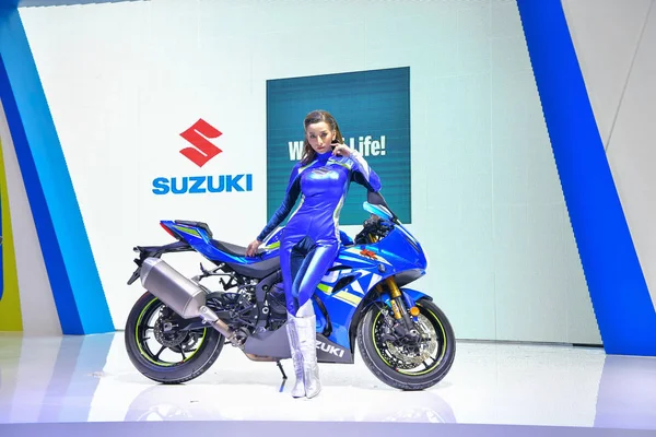 Motocykl Suzuki Gsx-R1000 w Bangkok International Tajlandia M Obrazek Stockowy