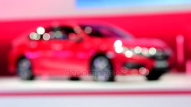 Nonthaburi - 29 Kasım: Honda yeni Civic kırmızı (kavram odak) üzerinde 29 Kasım 2017 Nonthaburi, Tayland Tayland Uluslararası Motor Expo 2017 ekranda.