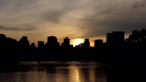 Tramonto Centro Primo Piano Una Palude Bangkok Thailandia — Video Stock