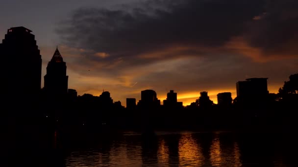 Tramonto Centro Primo Piano Una Palude Bangkok Thailandia — Video Stock