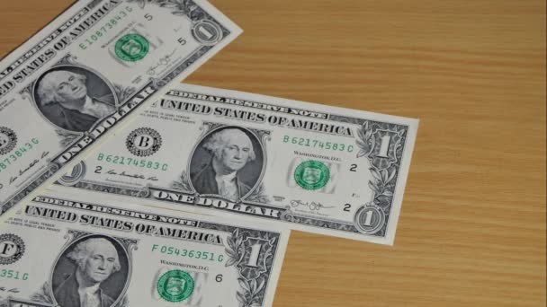 Dollar Money Banknote Increase Overlap Stop Motion Dollars — Stock Video