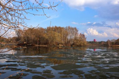Buz bahar göl manzara erime