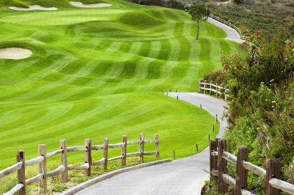 Ondulato campo da golf verde — Foto Stock