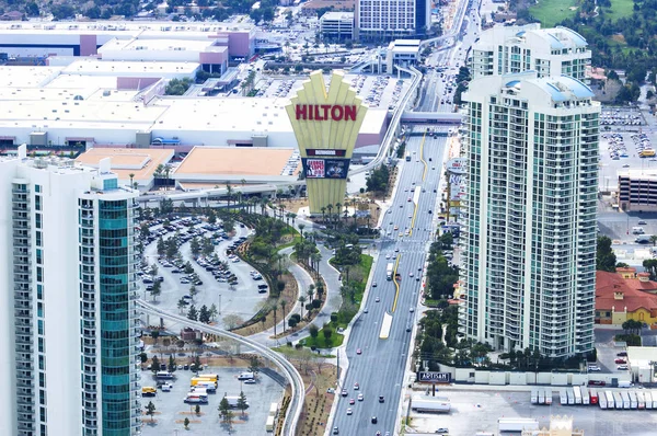 Лас-Вегас и казино с видом на город в пасмурный день — стоковое фото
