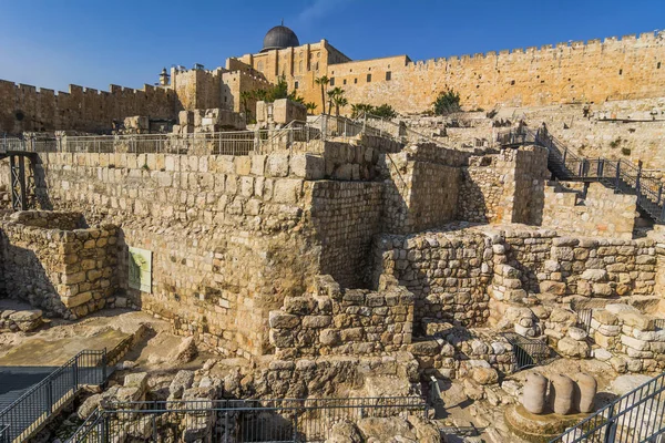 Stad van David, Jeruzalem, Israël. Archeologische site van oude — Stockfoto
