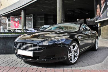 Kiev, Ukrayna; 20 Eylül 2015; Aston Martin Db9. İngilizce supercar. Editoryal fotoğraf.