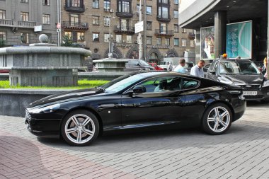 Kiev, Ukrayna; 20 Eylül 2015; Aston Martin Db9. İngilizce supercar. Editoryal fotoğraf.