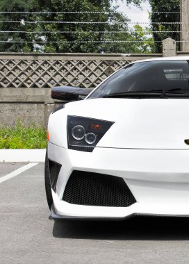 Kiev, Ukrayna; 12 Mayıs 2013. Lamborghini Murcielago IMSA. Araba. Karbon. farlar. Lüks. Ayarlama. Supercar. Editoryal fotoğraf.