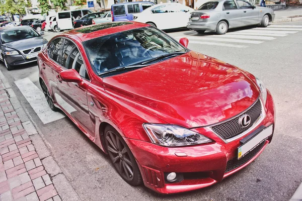 March 2, 2014; Kiev, Ukraine; Lexus IS F in the center of town. Editorial photo. — Stock Photo, Image