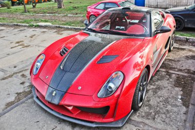 Kiev, Ukrayna; 11 Nisan 2016. Ferrari 599 Gtb Fiorano Stallone Mansory. Editoryal fotoğraf.