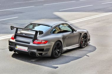 Ukrayna Kharkov; 15 Ağustos 2013; TechArt Porsche 911 Turbo Gt Street R. editoryal fotoğraf.