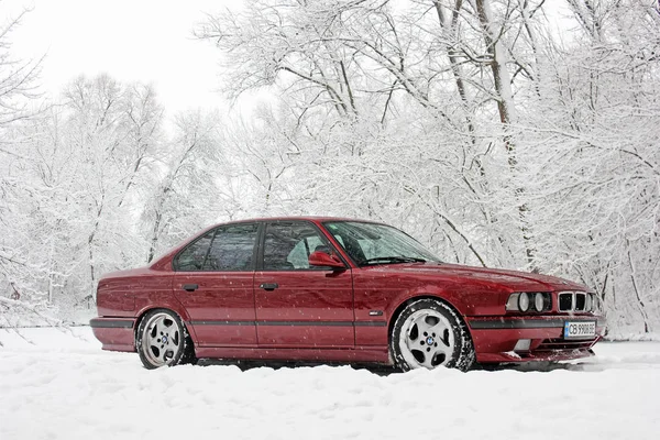 Kiev Oekraïne December 2017 Bmw 520 E34 Het Forest Van — Stockfoto