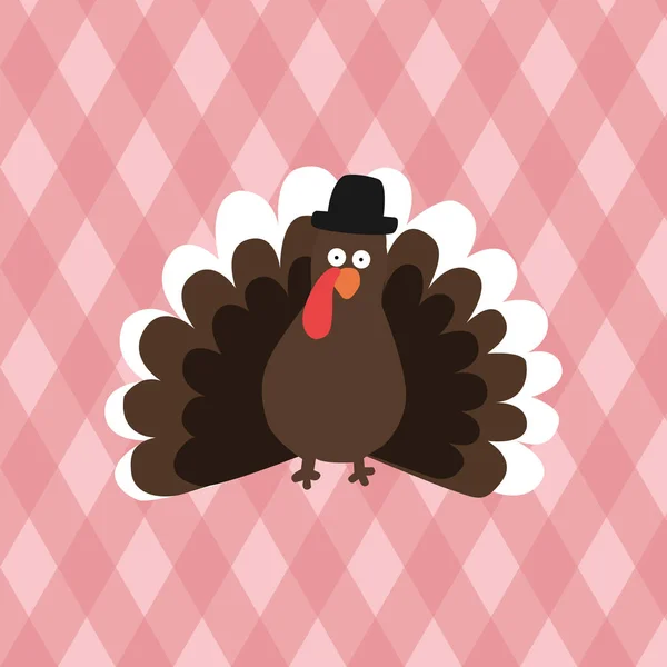 Thanksgiving Day. Turkey on a pink background. Illustration — Stock Photo, Image