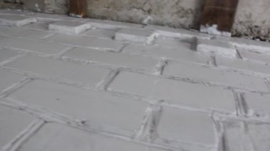 Beyaz tuğla duvar. Soyut video