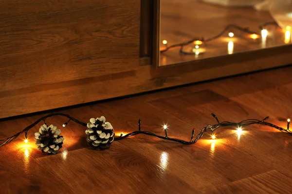 Bumps e Capodanno luci sul pavimento — Foto Stock