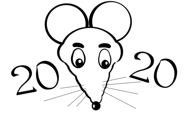 Ilustración. Rata y 2020. ilustración para el diseño. resumen —  Fotos de Stock