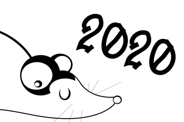 Illustration. Rat and 2020. illustration for design. abstract — Stock Photo, Image