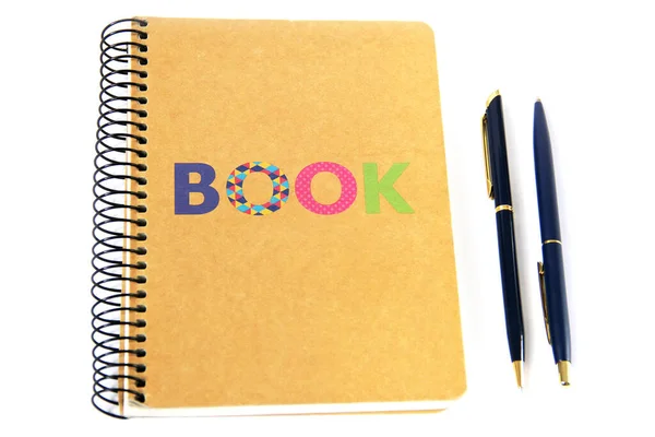 Notebook Pen White Background — Stock Photo, Image