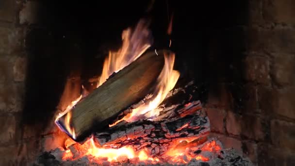 Branden Brinner Eldstaden — Stockvideo