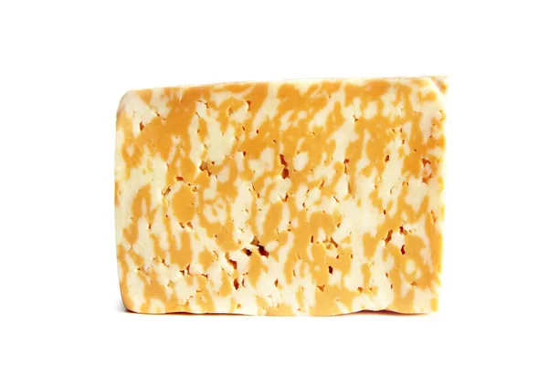 白色背景的奶酪 靠近点 — 图库照片