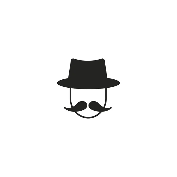 Mann mit Schnurrbart und Cowboyhut — Stockvektor