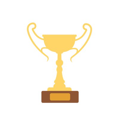 Kazananın ödülü düz altın kadeh ikon vektör illüstrasyonu izole edildi