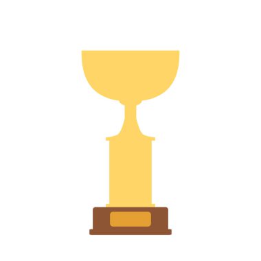 Düz kupa gold Kupası kavramı vektör çizim. Futbol basketbol tenis topu altın kazanan şampiyon kavramsal kazanmak.