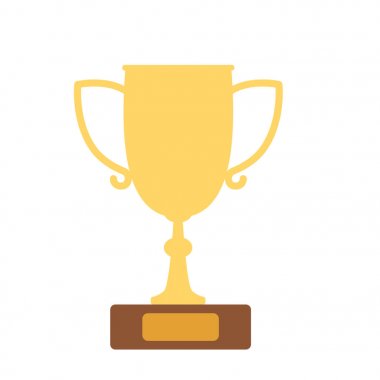 Kazanan kavram. Altın Kupa ve madalya. Vektör çizim