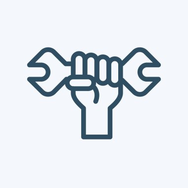 resimde veya simge anahtarı tutan adamla İşçi Bayramı kavramının