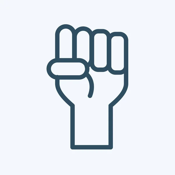 Clenched fist held in protest vector illustration or icon — Stock Vector