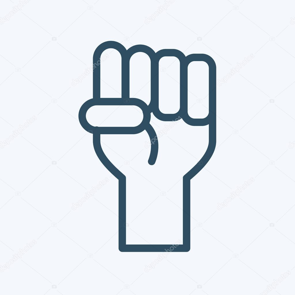 clenched fist held in protest vector illustration or icon