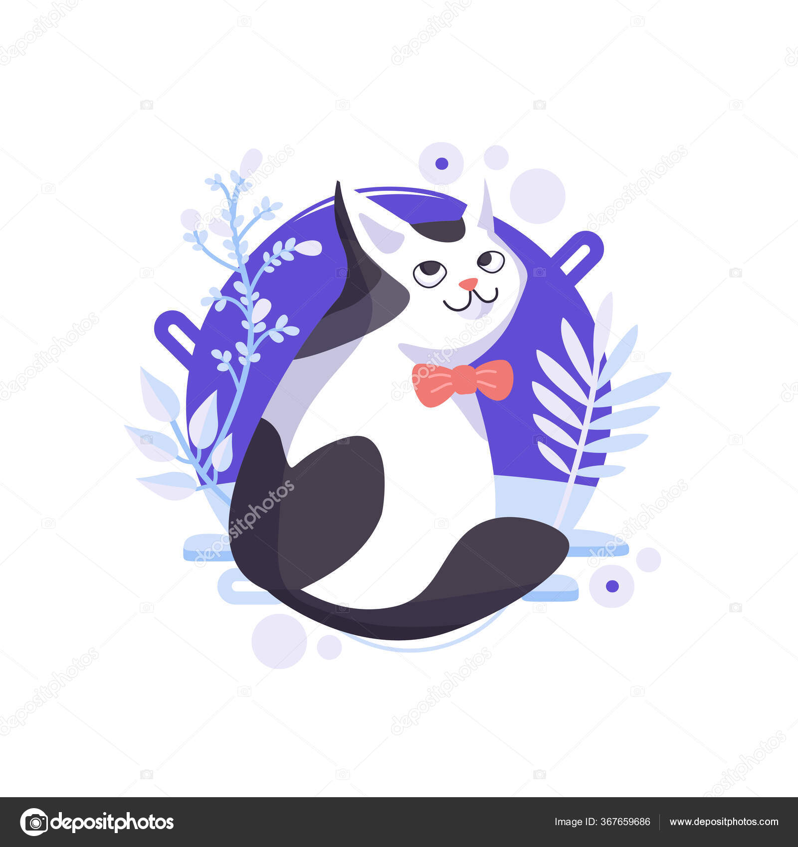 Drole Chat Dessin Anime Debout Regardant Son Dos Joyeux Caractere Image Vectorielle Par Artisreal C Illustration