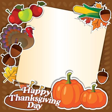 Mutlu Şükran günü vektör tasarım kartı
