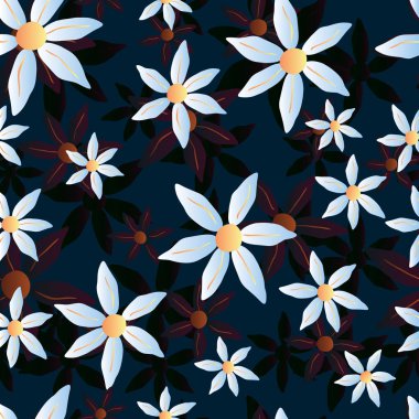 vektör sorunsuz papatya mavi desen