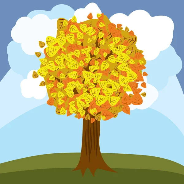 Vektör ağaç sonbahar — Stok Vektör