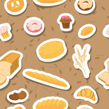 Renkli fırın simgeler çıkartmaları kesintisiz dizi