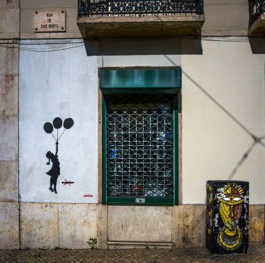 Lizbon hikaye. Sokak arsa. Çizimler.