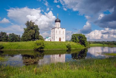 Russia. Travel to Suzdal. The Church of the Intercession on the Nerl. Old Russian architecture clipart