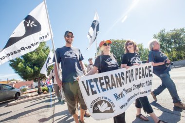 Veterans For Peace at Border Protest March clipart